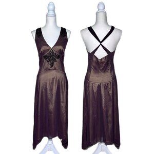 Vintage Early 00’s Laundry by Shelli Segal Beaded Roaring 20’s Gatsby Vibe Dress